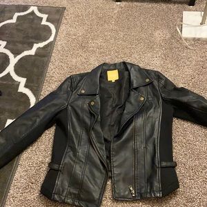 Black leather jacket